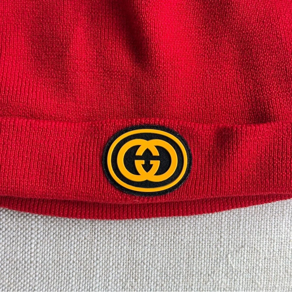 Gucci New York Yankees embroidered red beanie hat - Picture 3 of 6